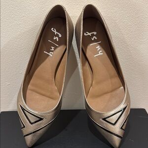 French Sole NY Women's Gold & Black Flats